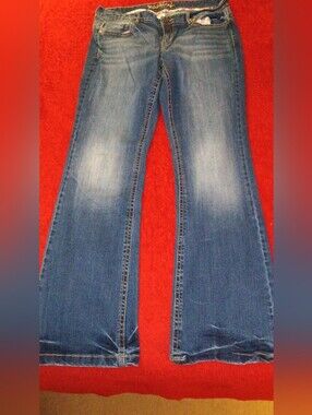 Maurices Molli Flare Jeans Womens Size 13/14 Long Medium Wash Blue Denim